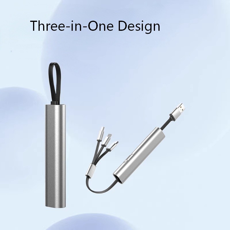 फिर्ता गर्न मिल्ने 3 मा 1 बहु USB चार्जिङ केबल